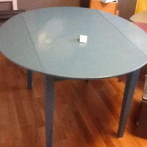Blue wood table