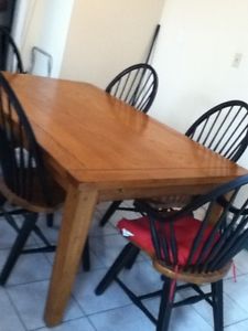 Dining table with 6 chairs and one bench