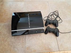 Good for parts--Playstation 3 with 2 controlers