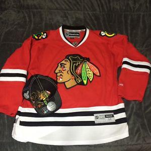 Oilers Jersey and Chicago Black Hawks Jersey/Cap