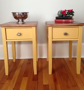 Pair of solid wood side tables