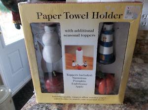 Paper towel holder with four toppers