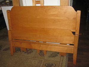 Solid maple double bed headboard, footboard, rails & safety
