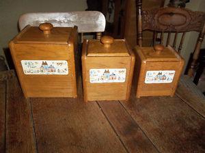 Solid oak country canister