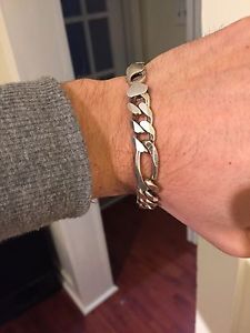Thick silver wrist chain