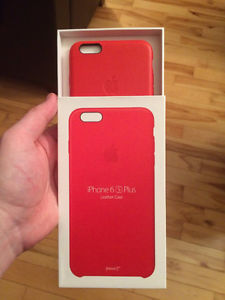 iPhone 6 Plus red leather case (Still in box)