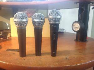 2 Shure SM58s, 5 mic stands plus more