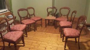 8 antique dinner chairs