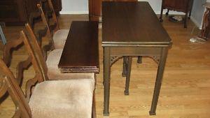 Antique Foldup table and 4 chairs