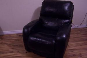 Black All leather power recliner