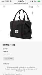 Brand new black HERSHEL Strand Duffle bag