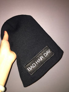 Cute "Bad Hair Day" Black Beanie Winter Hat