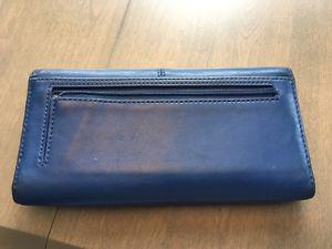 FS Navy Blue Leather Coach Wallet with cheque book holder