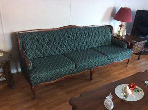 French Provincial sofa, love seat and chair