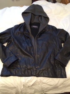 Kenneth Cole Reaction XL Faux Leather Mens Jacket zip out