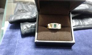 Men's 10kt Emerald & Diamond Ring