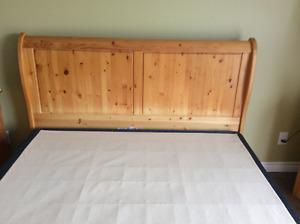 Pine Sliegh Bed & the box spring