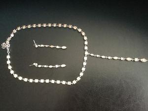 Silver necklace and earrings set