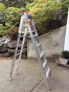 Six foot aluminum step ladder