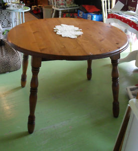 Solid Wood Table with Leaf
