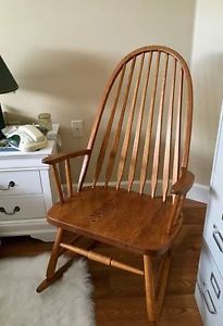 Solid wood oak rocking chair