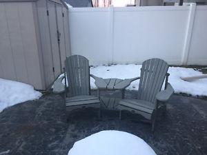 Wooden Costco Double Chair with Table