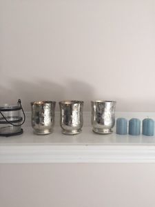 4 Candle Holders and 3 new scented candles home decor