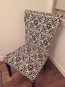 Black and white side chair