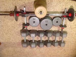 Dumbbell and Weight Set and Adjustable Bench