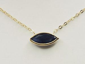 Exquisite Bezel set blue sapphire necklace