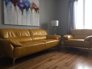Genuine Leather Sofa & Chair