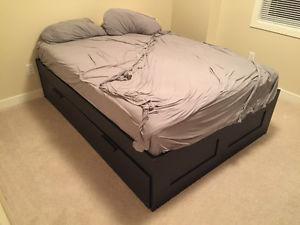 IKEA Brimnes Double Bed with Storage drawers and Mattress!
