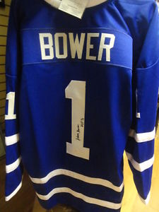 Johnny Bower HOF Autographed Maple Leafs Jersey JSA at