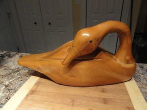 Large Duck Goose Hand Carved Wood Decoy Made in Canada