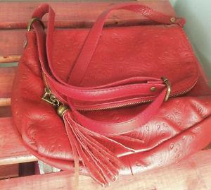 New red leather purse