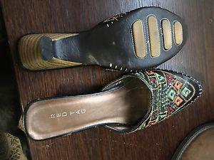 Size 8.5, leather beaded dress shoes