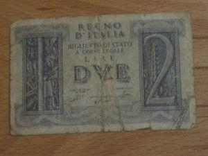 WAFER THIN OLD VINTAGE BANK NOTE from ITALY