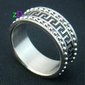 man stainless steel Double chains carve Ring sz10--NEW!!