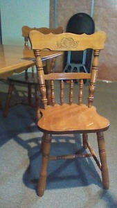 solid oak table & 4 chairs