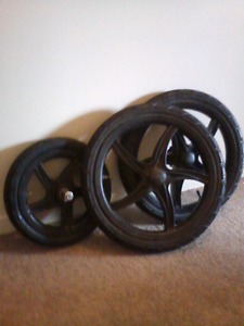 All three tires for jogging stroller plus an extra 16" tube