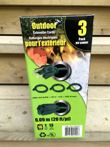 ((Brand New)) 3 pack Outdoor Extension Cord $10 (Unopened)