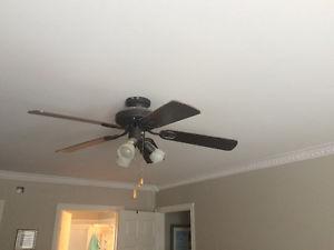 Ceiling fan and 3 light fixture.