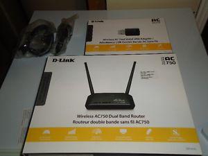 D-LINK wireless AC750 dual band router and usb adapter