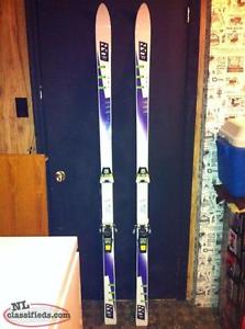 DOWNHILL SKIS BINDINGS AND BOOTS USED TWICE!