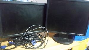 Dell & Samsung " monitors w/ cords