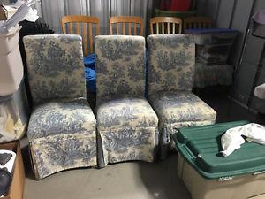 Four Skirted Chairs