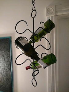 Six bottle HANGING wine rack