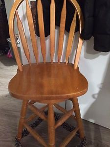 Solid oak bar stool