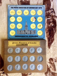 s Vintage Prime Ministers of Canada Medallions Framed!