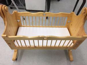 solid wood baby cradle